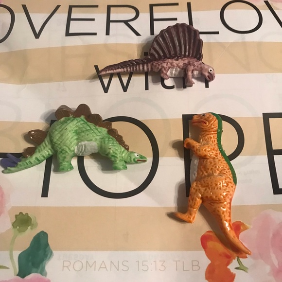 Lot of 3 Vintage Colorful Dinosaur Brooches Lapel Pins New Old Stock - Picture 13 of 14